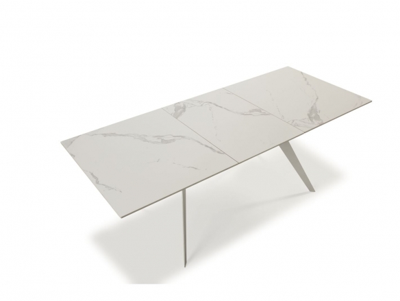 Mesa Rectangular Extensible Cerámica Blanca  merkamueble