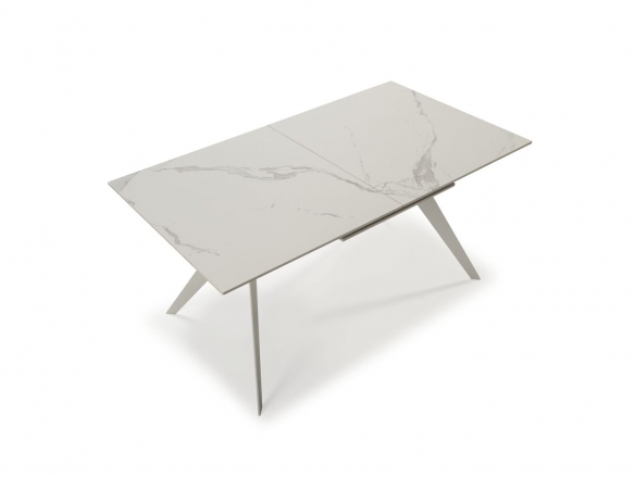 Mesa Rectangular Extensible Cerámica Blanca  merkamueble
