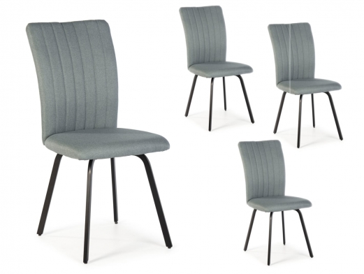 Pack 4 sillas tapizadas color turquesa-negro  merkamueble