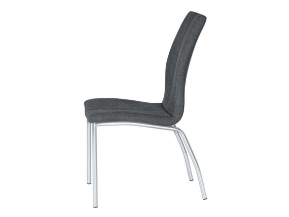 Pack 4 sillas de comedor tapizado gris oscuro y patas metálicas  merkamueble
