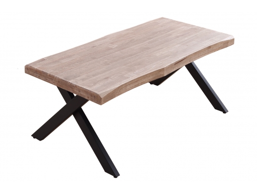 Mesa centro elevable tapa con forma roble honey y negro  merkamueble