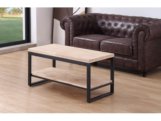 Mesa centro elevable y extensible roble nordish y negro  merkamueble 2
