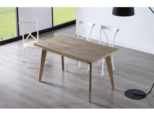 Mesa comedor fija madera de 150 cm color roble honey  merkamueble 2