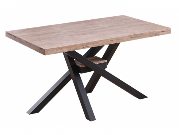 Mesa comedor fija de 140 cm color roble honey-negro  merkamueble