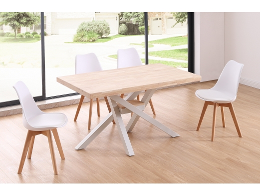 Mesa comedor fija color roble nordish-blanco  merkamueble 2
