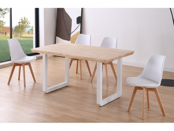 Mesa comedor fija de 150 cm color roble nordish-blanco  merkamueble