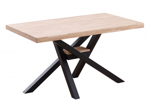 Mesa comedor fija roble nordish y negro  merkamueble