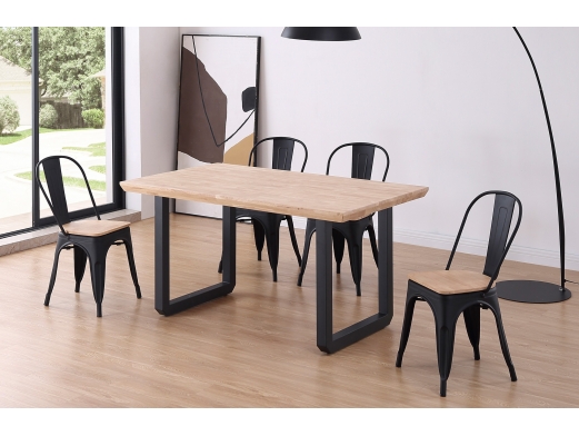 Mesa comedor fija de 150 cm color roble nordish-negro  merkamueble 2
