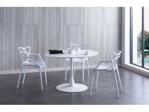 Mesa comedor redonda 110 cm blanco  merkamueble 2