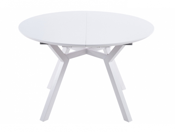Mesa comedor redonda extensible de 120 cm color blanco  merkamueble