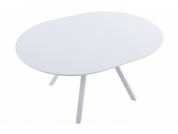 Mesa comedor redonda extensible de 120 cm color blanco  merkamueble