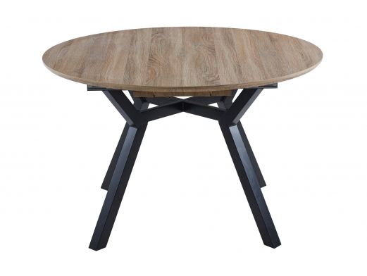 Mesa comedor redonda extensible color oak y negro  merkamueble 2