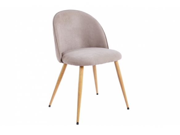 Pack 2 sillas comedor tapizadas color beige-oak  merkamueble