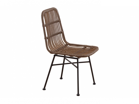 Pack 4 sillas comedor ratán sintético color marrón-negro  merkamueble