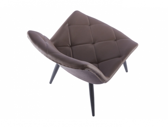 Pack 4 sillas comedor rombos símil piel color topo-negro  merkamueble