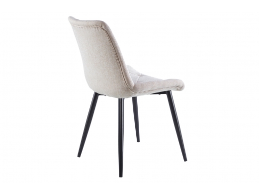 Pack 4 sillas comedor rombos tejido beige y patas negro  merkamueble 2