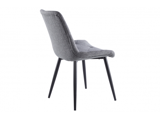 Pack 4 sillas comedor rombos tejido gris y patas negro  merkamueble 2