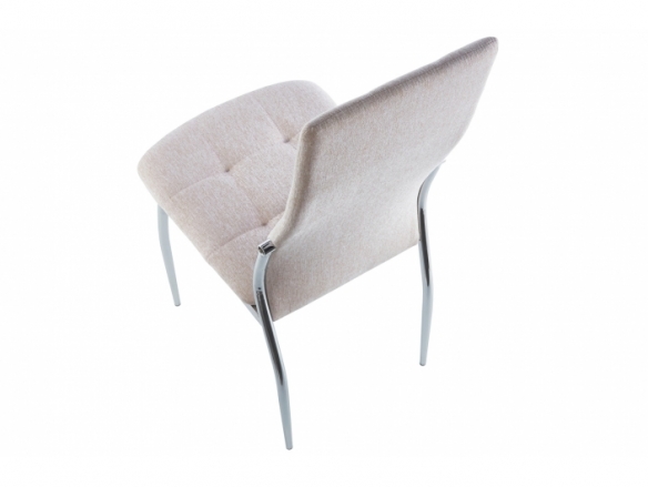 Pack 4 sillas comedor tapizada tejido beige y patas cromo  merkamueble