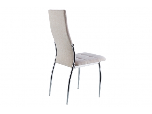 Pack 4 sillas comedor tapizada tejido beige y patas cromo  merkamueble 2