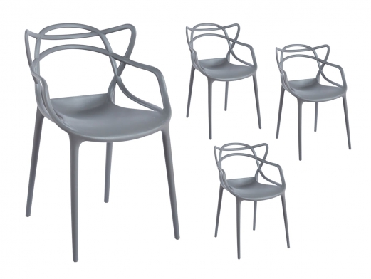 Pack 4 sillas diseño gris  merkamueble