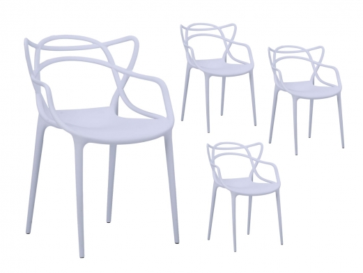 Pack 4 sillas diseño blanco  merkamueble