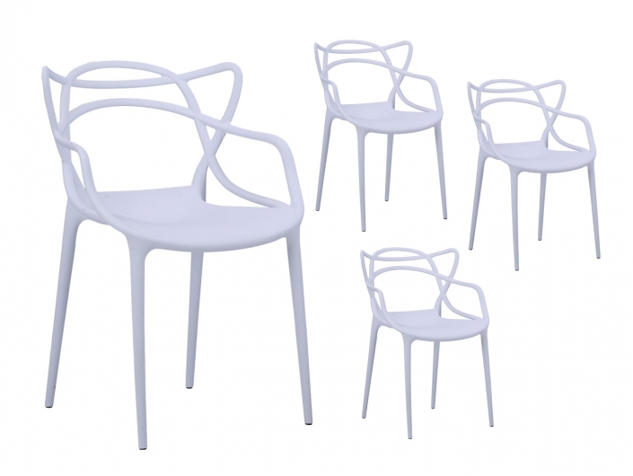 Pack 4 sillas diseño blanco  merkamueble