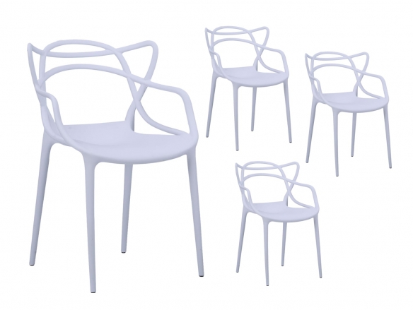 Pack 4 sillas diseño blanco  merkamueble