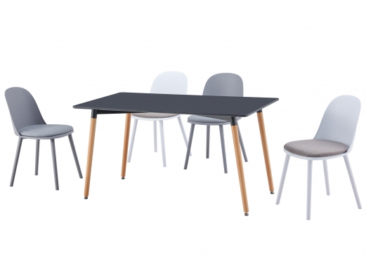 Mesa comedor fija de 140 cm nórdica color gris-haya  merkamueble 2