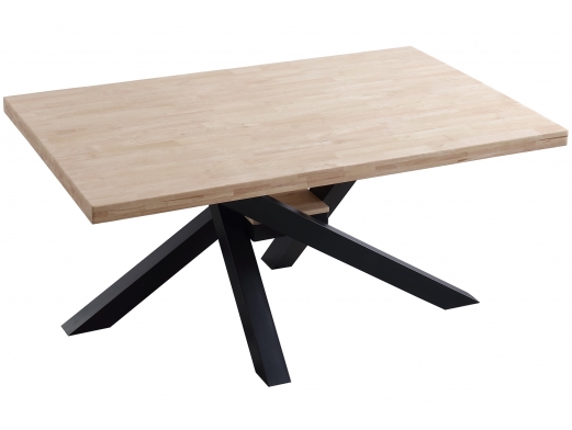 Mesa comedor fija color roble nordish y negro 160 x 100 cm  merkamueble