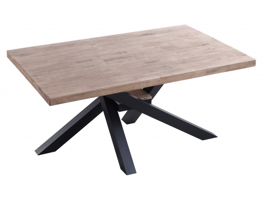 Mesa comedor fija color roble honey y negro 160 x 100 cm  merkamueble