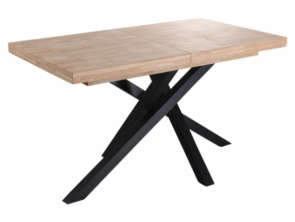 Mesa comedor extensible 140x 90 cm color roble nordish-negro  merkamueble