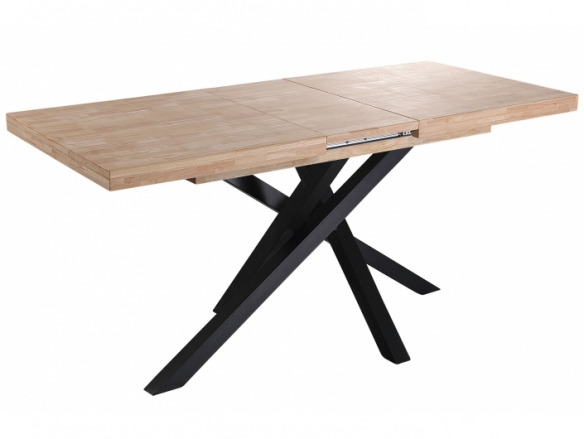 Mesa comedor extensible 140x 90 cm color roble nordish-negro  merkamueble