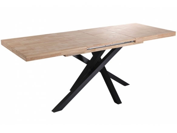 Mesa comedor extensible 140x 90 cm color roble nordish-negro  merkamueble