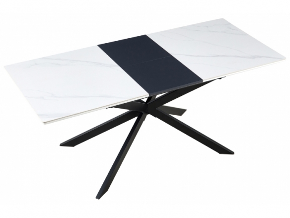 Mesa comedor extensible color ceramic blanco y negro 140 - 180 x 80 cm  merkamueble