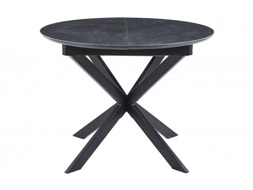 Mesa comedor redonda extensible de 100 cm color ceramic negro-negro  merkamueble 2