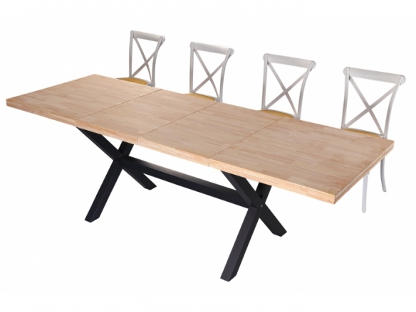 Mesa comedor extensible 140x 90 cm color roble nordish-negro  merkamueble