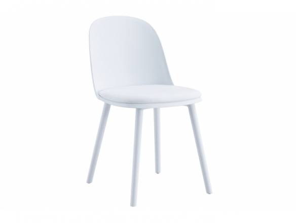 Pack 4 sillas polipropileno blanco con tapizado simil piel blanco  merkamueble
