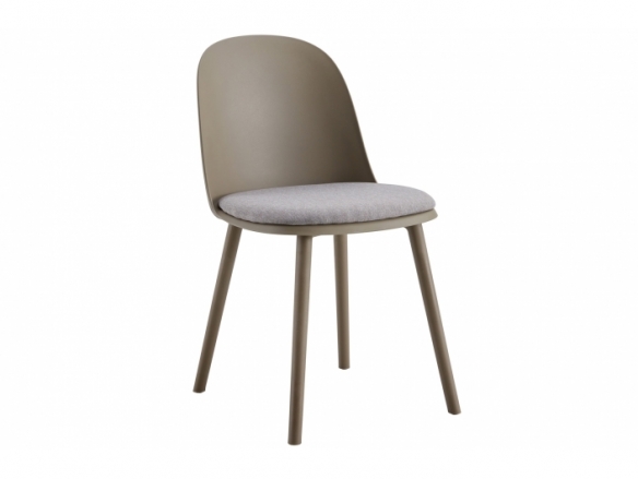 Pack 4 sillas polipropileno topo con tapizado tejido gris  merkamueble