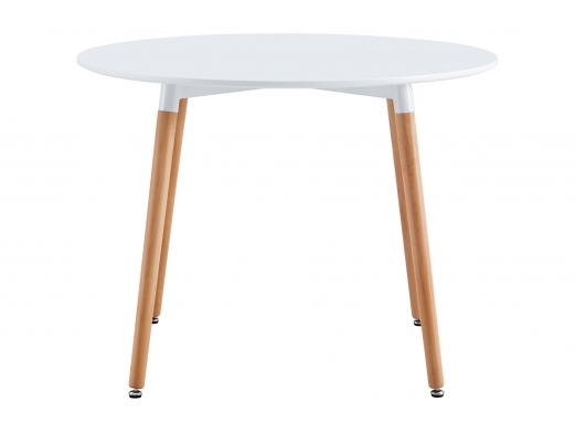 Mesa redonda fija nórdica de 100 cm color blanco-haya  merkamueble 2