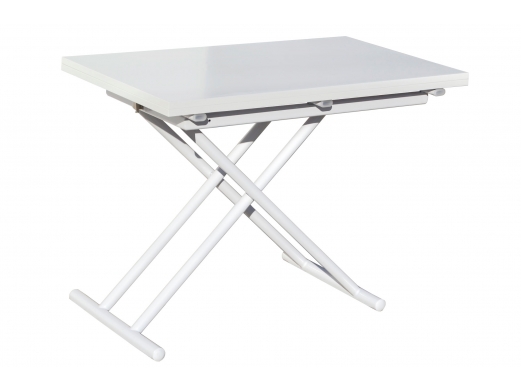Mesa centro elevable y extensible de 100 cm color blanco  merkamueble 2