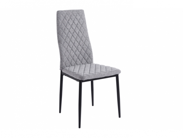 Pack 4 sillas comedor tapizadas color gris-negro  merkamueble