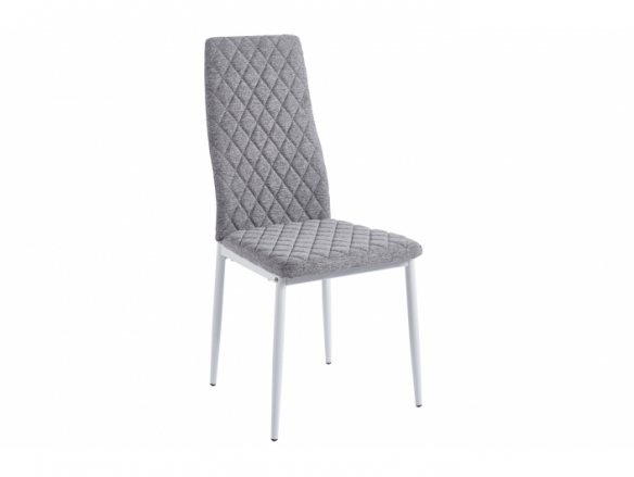 Pack 4 sillas comedor tapizadas color gris-blanco  merkamueble