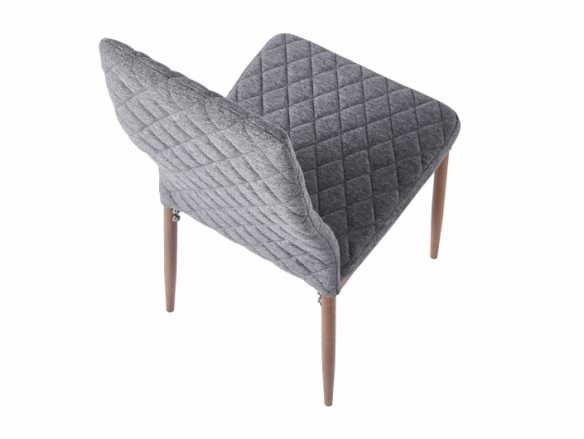 Pack 4 sillas comedor tapizadas color gris-roble  merkamueble