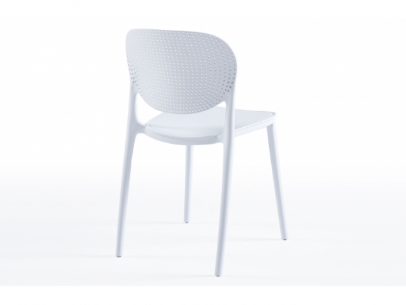 Pack 4 sillas polipropileno perforado blanco  merkamueble