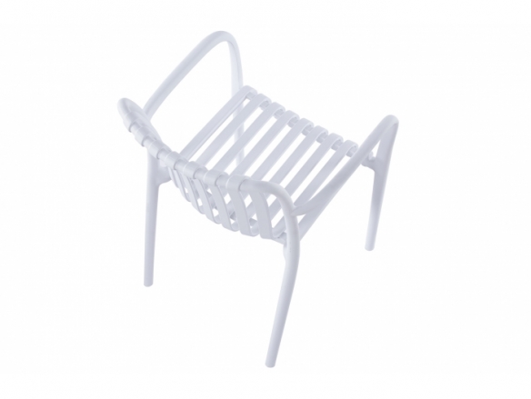 Pack 4 sillas polipropileno lineas color blanco  merkamueble