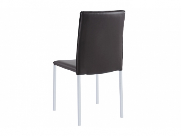 Pack 6 sillas símil piel color negro-cromo  merkamueble