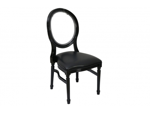 Silla Luis XV color negro-respaldo transparente  merkamueble