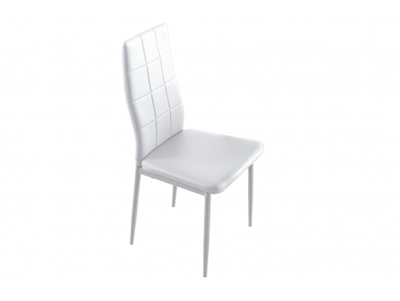 Pack 4 sillas comedor símil piel color blanco  merkamueble