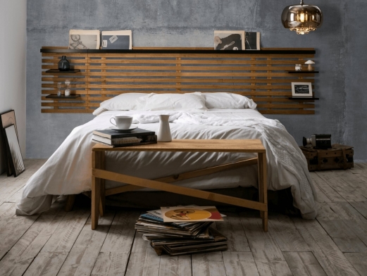 Cabecero de madera con tapizado para cama de 135 / Mod. 2207 •  Supermercados del Mueble