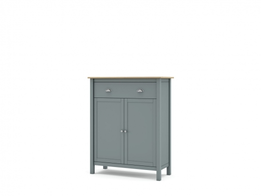 Mueble auxiliar 2 puertas y 1 cajon color verde kaki y roble  merkamueble 2